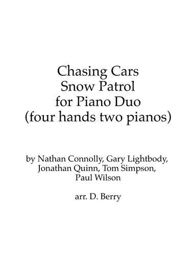 Chasing Cars (arr. D. Berry)