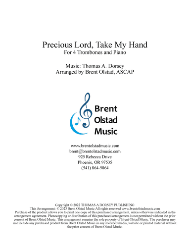 Take My Hand, Precious Lord (arr. Brent Olstad, ASCAP)