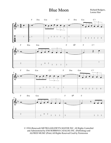 Blue Moon (arr. The Real Boss Hos Publishing)