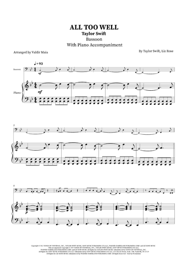 All Too Well (arr. Valdir Maia)