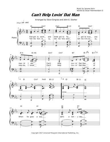 Can't Help Lovin' Dat Man (arr. Dave Gingras, John E. Dosher)