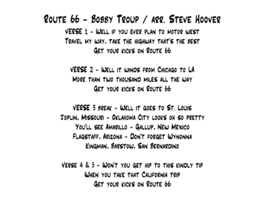 Route 66 (arr. Steve Hoover)