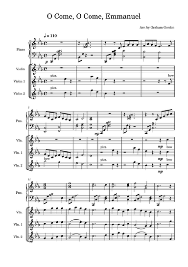 O Come, O Come, Emmanuel | String Trio (arr. G. Gordon)