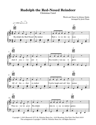 Rudolph The Red-nosed Reindeer (arr. Javin Tham)