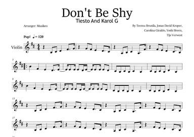 Don't Be Shy (arr. Musikeo)