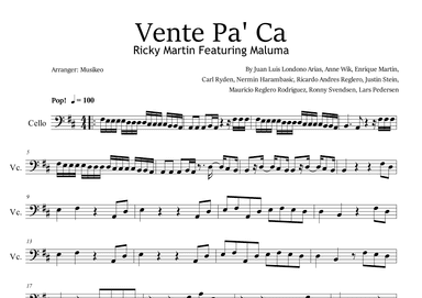 Vente Pa' Ca (arr. Musikeo)