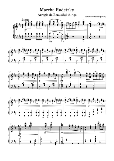 Marcha Radetzky-Johann Strauss (padre) (arr. Beautiful things)