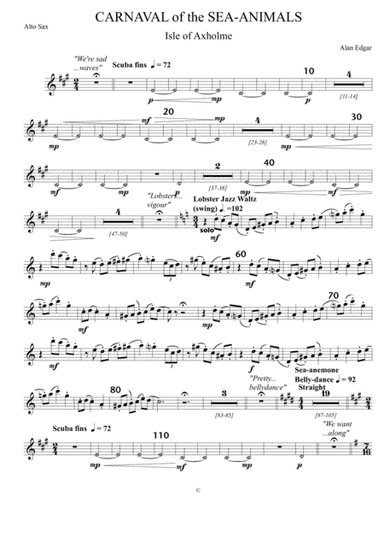 Carnaval of the Sea-animals intermediate orchestra, score & parts