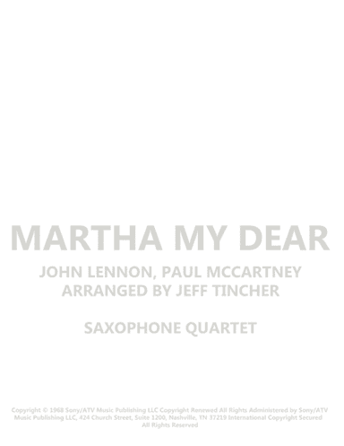Martha My Dear (arr. Jeff Tincher)