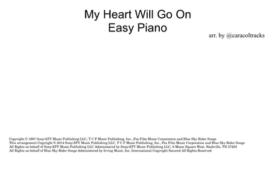 My Heart Will Go On (love Theme From 'titanic') (arr. @caracoltracks)