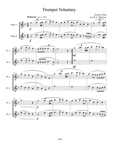 Trumpet Voluntary (Flute Duet) (arr. B. C. Dockery)