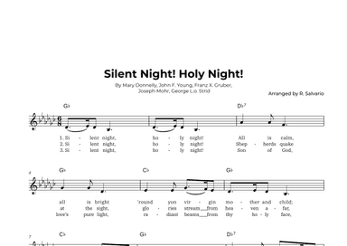 Silent Night! Holy Night! (Key of G-Flat Major) (arr. R. Salvario)