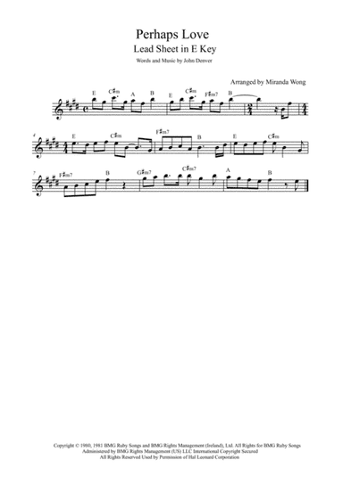 Perhaps Love (arr. Miranda Wong)