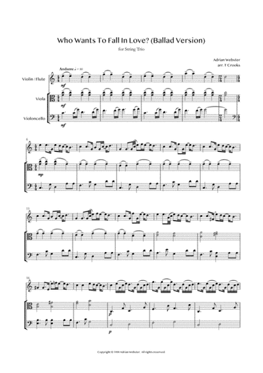 Who Wants To Fall In Love? (Ballad Version) for String Trio - CrusaderBeach - Romantic Wedding Music