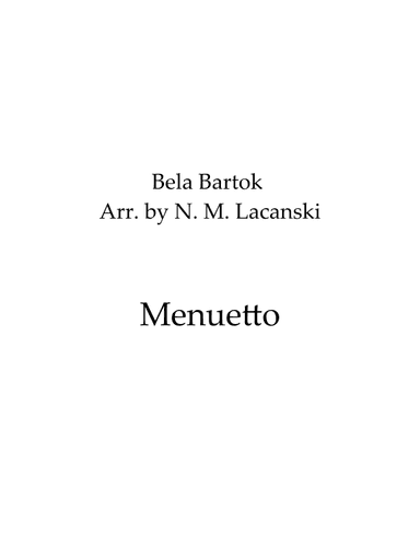 Menuetto (arr. Nick M Lacanski)