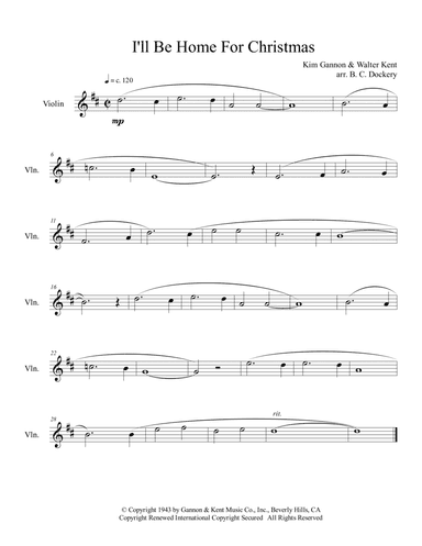 I'll Be Home For Christmas (arr. B. C. Dockery)