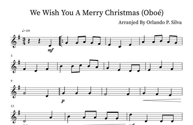 We Wish You A Merry Christmas (oboé) (arr. Orlando P. Silva)